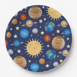 Plato De Papel Estrellas de Baby Shower Galaxy Universe en el esp