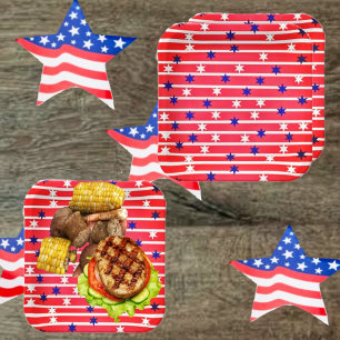 Plato De Papel Estrellas de bandera