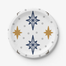 Plato De Papel Estrellas de Navidad