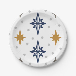 Plato De Papel Estrellas de Navidad