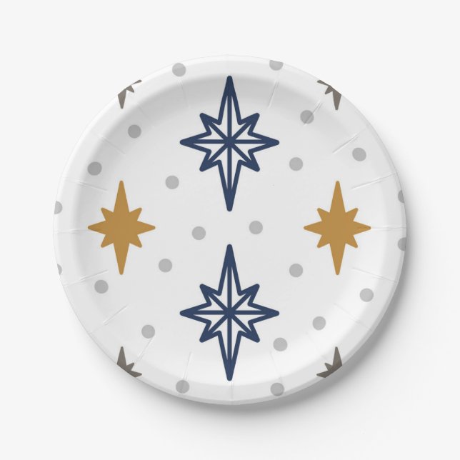 Plato De Papel Estrellas de Navidad (Anverso)