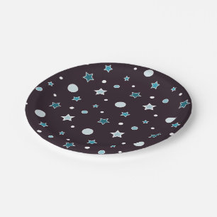 Plato De Papel Estrellas de Navidad