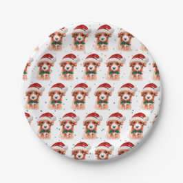 Plato De Papel Estrellas de Navidad de la raza de perro Cavoodle