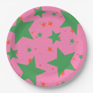 Plato De Papel Estrellas de Navidades merry y brillantes