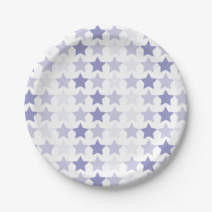 Plato De Papel Estrellas de Ombre Azul Patriótico