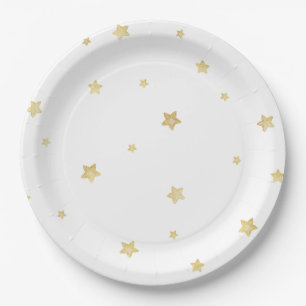 Plato De Papel Estrellas de oro