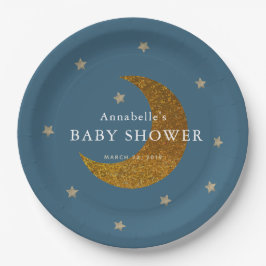 Plato De Papel Estrellas de oro y placa de papel Baby Shower para