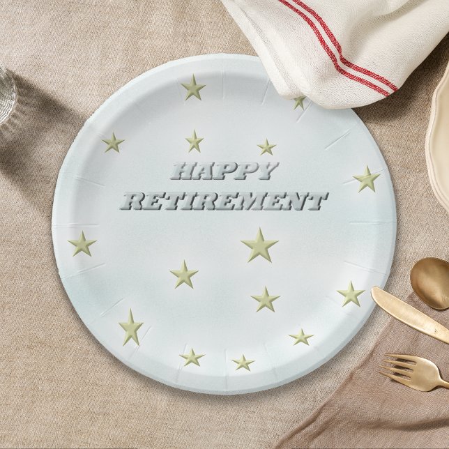 Plato De Papel Estrellas de retiro felices (Subido por el creador)