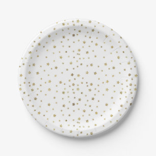 Plato De Papel Estrellas del oro