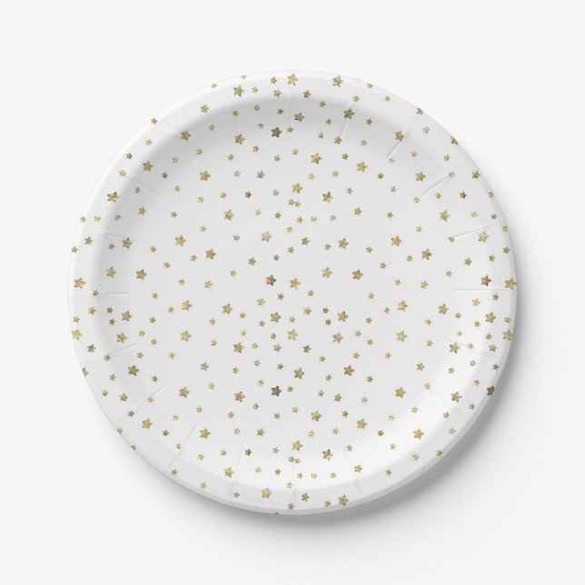 Plato De Papel Estrellas del oro (Anverso)