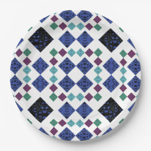 Plato De Papel Estrellas Diamantes