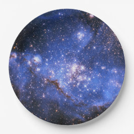 Plato De Papel Estrellas Embriónicas azules caídas