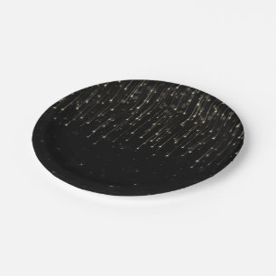 Plato De Papel Estrellas Fugaces Brillantes Fiesta de Compromiso 