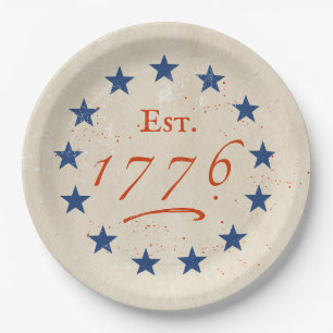 Plato De Papel Estrellas LG Americanas de 1776