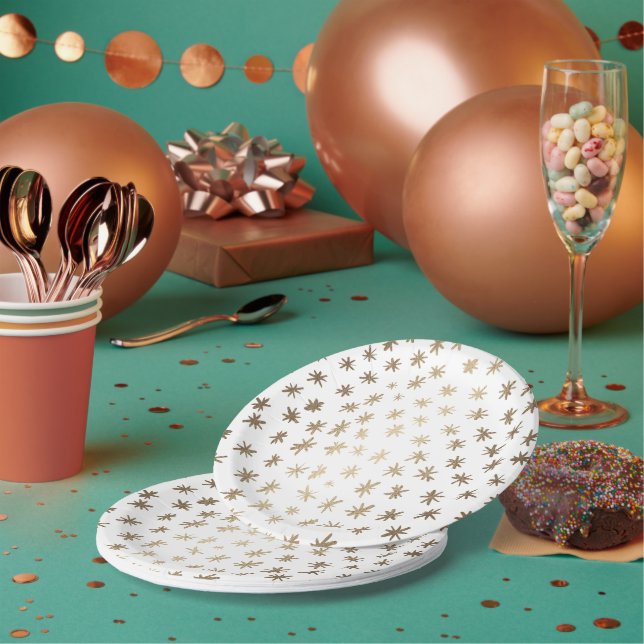 Plato De Papel Estrellas metálicas - oro (Multi)