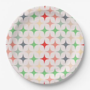 Plato De Papel Estrellas modernas de mediados de siglo en colores