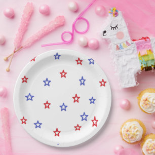 Plato De Papel Estrellas Partido Patriótico