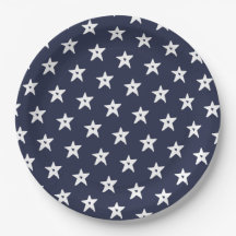 Estrellas patrióticas azules y blancas con corazón