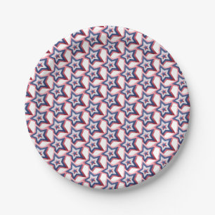 Plato De Papel Estrellas patrióticas Rojo Azul blanco azul modern