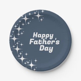 Plato De Papel Estrellas retro "Feliz Día del Padre"