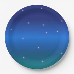 Plato De Papel Estrellas y cielo nocturno