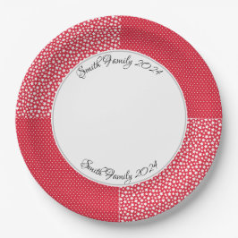 Plato De Papel Estrellas y puntos rojos de los navidadesPersonali