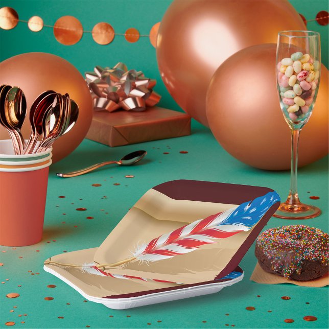 Plato De Papel Estrellas Y Tiras (Subido por el creador)