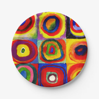 Plato De Papel Estudio de color de Kandinsky Cuadrados Círculos A