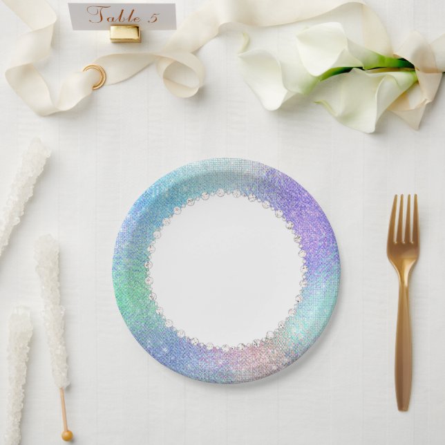 Plato De Papel Ethereal Fairy Gown | Rainbow Ombre Pastel Sheen (Boda)