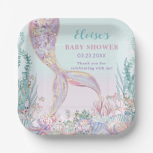 Plato De Papel Ethereal Mermaid Under Sea Baby Shower