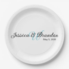 Plato De Papel Etiqueta de boda 016
