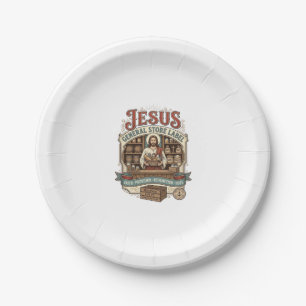 Plato De Papel Etiqueta de la tienda general de Jesús Tienda gene