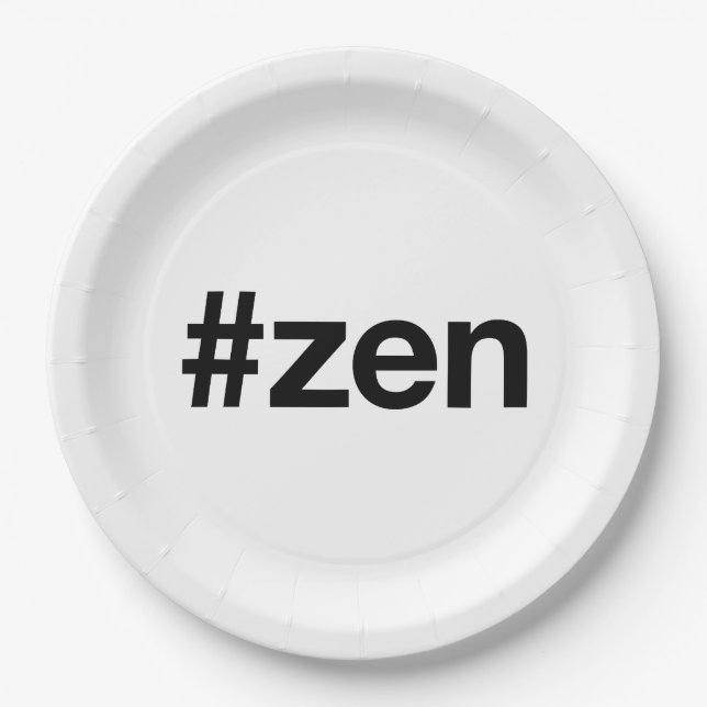 Plato De Papel Etiqueta ZEN (Anverso)