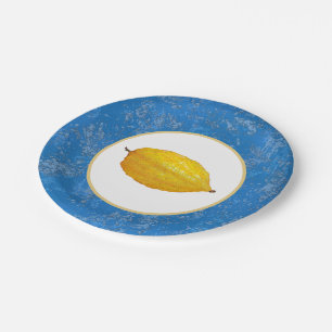 Plato De Papel Etrogs para Sukkot