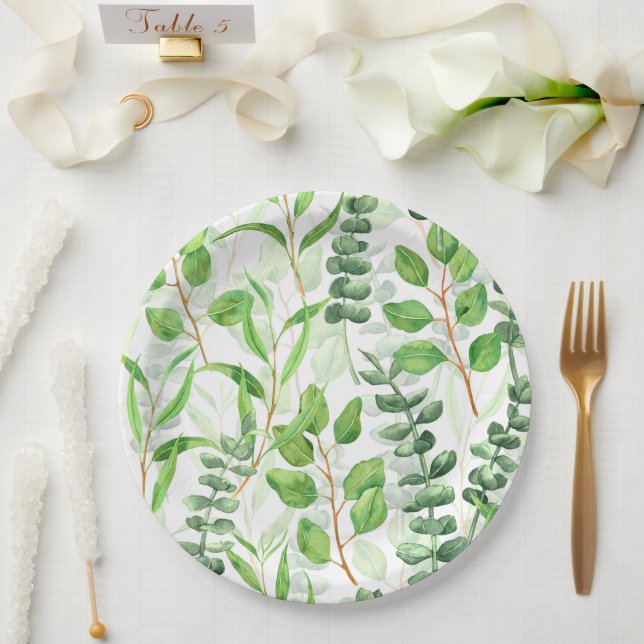 Plato De Papel Eucalyptus (Boda)