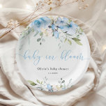 Plato De Papel Eucalyptus bebé floral azul en la ducha de bebé<br><div class="desc">Bebé floral azul eucalipto en la ducha de bebé en flor Papel Placas de papel disponibles.</div>