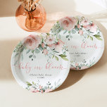 Plato De Papel Eucalyptus bebe floral ruidoso en la ducha de bebé<br><div class="desc">Bebida floral Eucalyptus en la ducha de bebé en flor Papel Placas de papel disponibles.</div>