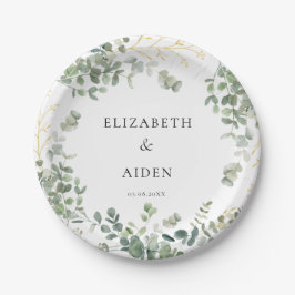 Plato De Papel Eucalyptus Boda