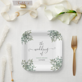 Plato De Papel Eucalyptus Boda