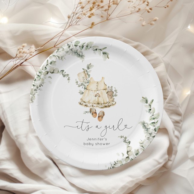 Plato De Papel Eucalyptus boho ropa para lactantes ducha para beb (Subido por el creador)