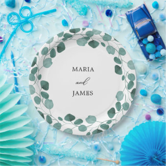 Plato De Papel Eucalyptus deja Boda
