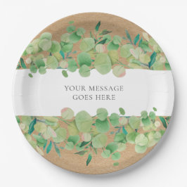 Plato De Papel Eucalyptus Floral