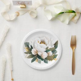Plato De Papel Eucalyptus Gold Flower