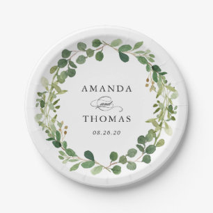 Plato De Papel Eucalyptus Greenery deja Boda de Wreath Foliage