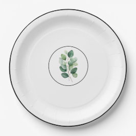 Plato De Papel Eucalyptus greenery elegant paper plates
