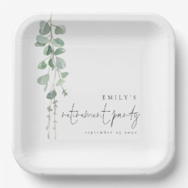 Plato De Papel Eucalyptus moderno Fiesta de Jubilación