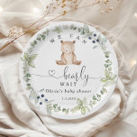 Plato De Papel Eucalyptus podemos esperar con ansias la ducha de<br><div class="desc">Eucalyptus podemos esperar con antelación la ducha de bebé Papel Placas de papel disponibles.</div>