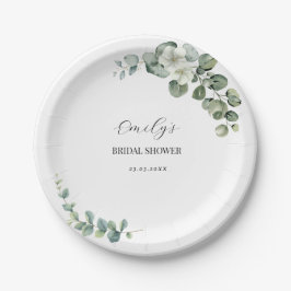 Plato De Papel Eucalyptus Rustic Greenery Boda