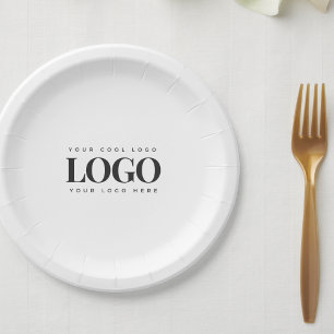 Plato De Papel Evento Minimalista de Rectangle Business Logo Comp