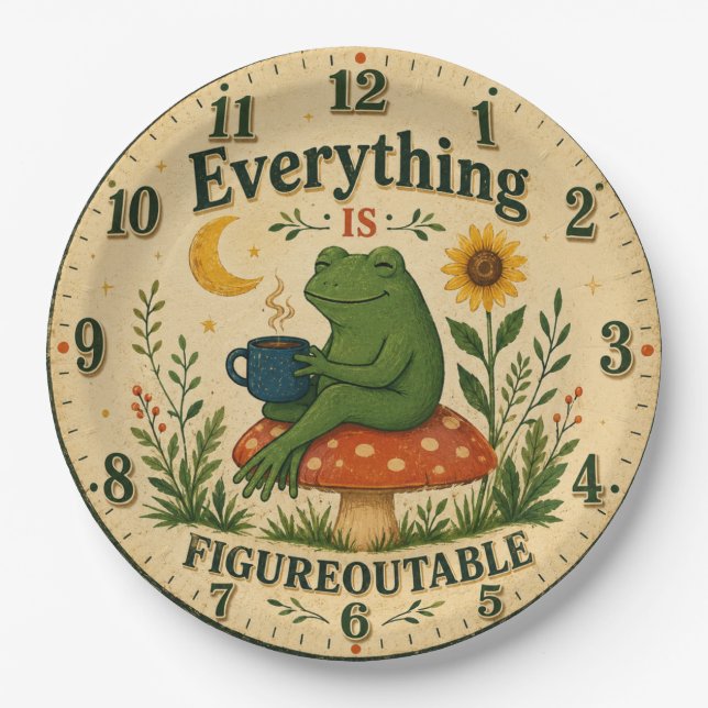Plato De Papel Everything Is Figureoutable Frog (Anverso)
